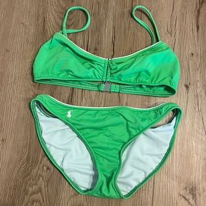 Ralph Lauren green with white trim bathing suit